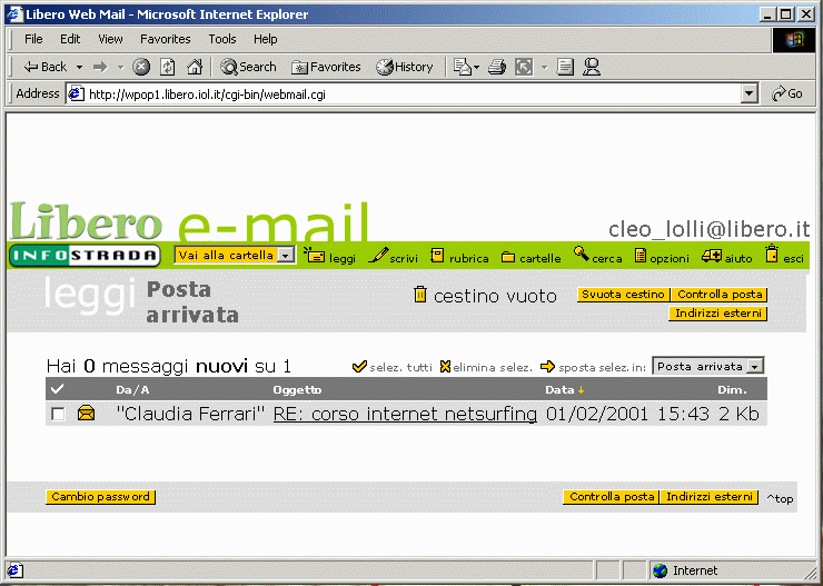 ricevere un messaggio